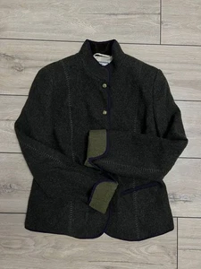 Damen Peter Unutzer Tweed Khaki Grün Wolle Loden Janker Blazer Gr. M Reitmantel - Bild 1 von 15
