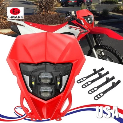 Faro LED para Honda CRF125F CRF150F CRF230F CRF250F CRF250R DRL con máscara roja Foto 1 de 4