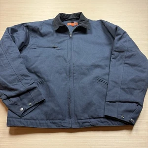 Corner Stone Men's Navy Duck Canvas Chore Jacket Cotton Blue Large LT Quilted - Picture 1 of 12