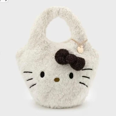 Borsa Hello Kitty Fluffy Marche Sanrio Opaque Dot Clip nuova mai usata - Immagine 1 di 2