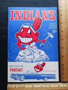 1959 CLEVELAND INDIANS VS DETROIT TIGERS PROGRAM AUTO'S 6 PLAYERS D. MOSSI ++ - Picture 1 of 7