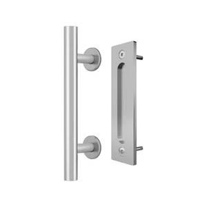 Rolltrak Stainless Steel Barn Door Pull Handle Set - Picture 1 of 3