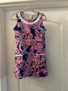 Lilly Pulitzer Girls Knit Shift Dress Multi Flitting About Size M 6 7 - Picture 1 of 5