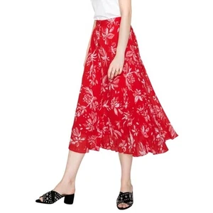 & Other Stories Red and White Floral Pleated Midi Skirt 6 - Imagen 1 de 7