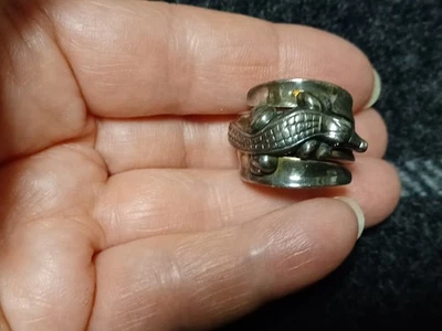 Anillo de cocodrilo Barry Kieselstein Cord 2000 de plata esterlina con diamantes 6,75-7 Foto 1 de 4