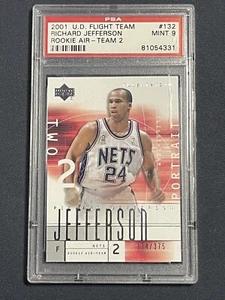 /375 PSA 9 2001 UPPER DECK FLIGHT ROOKIE AIR TEAM 2 Richard Jefferson Nets 132 - Picture 1 of 4