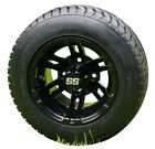 10" Bulldog Black Wheels and 205/50-10 Low Profile DOT Golf Cart Tires -Set of 4