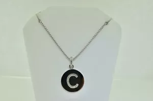 Sterling Silver "C" Initial Diamond Pendant - Picture 1 of 6