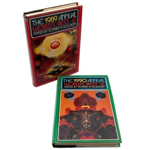 Vintage THE ANNUAL WORLD'S BEST SF Science Fiction Wollheim 1989 1990 HC DJ BCE - Picture 1 of 24