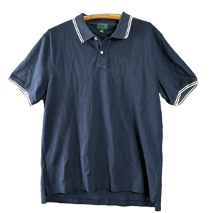 New J Crew Men Polo Shirt XL Pique Tipped Blue Golf Tennis Cotton Athletic BE870 - Picture 1 of 5
