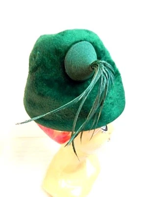 复古 20 世纪 40 年代小精灵幻想帽子羽毛流苏皇冠帽智能学员 Charmer — 第 1/4 张图片