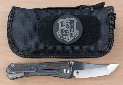 Borka Blades Knives Custom SBHF - M390 Chisel Tanto w/Flamed Titanium Handles - Image 1 of 4