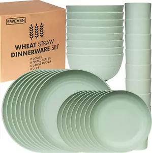 Wheat Straw Dinnerware Sets | Unbreakable Dinnerware Sets | Dishwasher Microwave - Picture 1 of 7