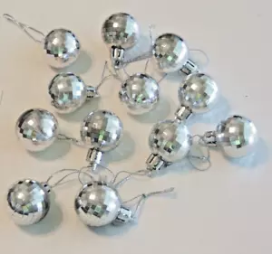 Faceted Mini Balls Christmas Ornaments Decorations Silver 1" for Miniature Trees - Picture 1 of 2