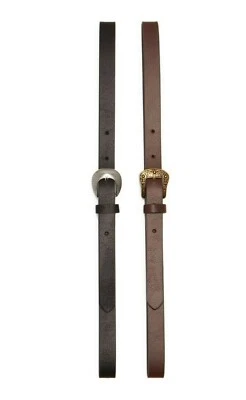 Linea Pelle Western Belt Women's size M Pack of 2 Black & Brown MSRP $48 NEW - Image 1 of 3