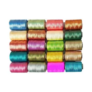 Embroidery Silk Thread for Jewellery Tassel Crafts Soft & Silky Spools 20 Pcs - Picture 1 of 2