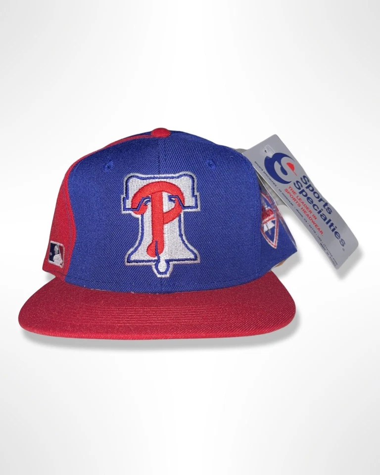 VTG 90s Philadelphia Phillies Back Script Sports Specialties SnapBack Hat NWT - Image 1 of 4