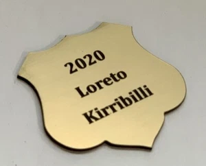 PERSONALISED LASER ENGRAVED BRUSHED GOLD SHIELD PLATE ADHESIVE TROPHY PLAQUE - Picture 1 of 4