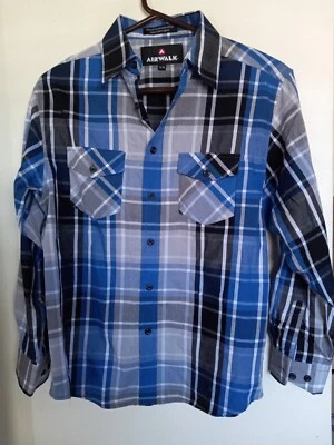 AirWalk Boys Multicolor Plaid Long Sleeve Button-Up Dress Shirt Size 14-16 - Image 1 of 3