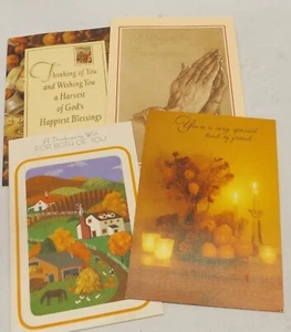 Lot Of 4 Vintage Thanksgiving Greeting Cards Gibson USA - Picture 1 of 2