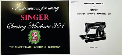 Large Deluxe-Edition Instructions Singer 301 301A Manual Sewing Service & Parts - Image 1 of 4