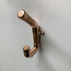 Gancho para abrigo de cobre / gancho de baño / gancho para toalla - doble steampunk industrial - Imagen 1 de 1