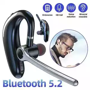 Wireless Bluetooth 5.2 Earpiece Headset Driving Trucker Earbuds Noise Cancelling - Picture 1 of 12
