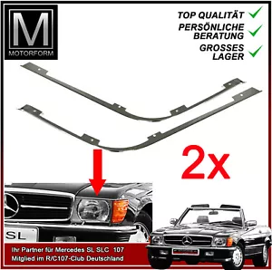 1 Paar Zierleisten über Scheinwerfer für Mercedes SL SLC 107 R107 headlight trim - Picture 1 of 3