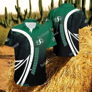 Saskatchewan Roughriders 3D Hawaiihemd für Männer Geschenke Neu Trendhemden Bea - Bild 1 von 2