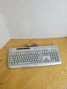 HP Wired PS/2 Multimedia Keyboard With Media Controls Silver 5187-7583 - Picture 1 of 7