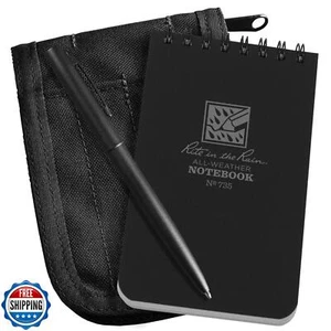Rite in the Rain Weatherproof 3" x 5" Top Spiral Notebook Kit: Black CORDURA - Picture 1 of 5
