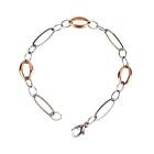 New Ladies 14K Rose And White Gold Oval Link Chain Bracelet