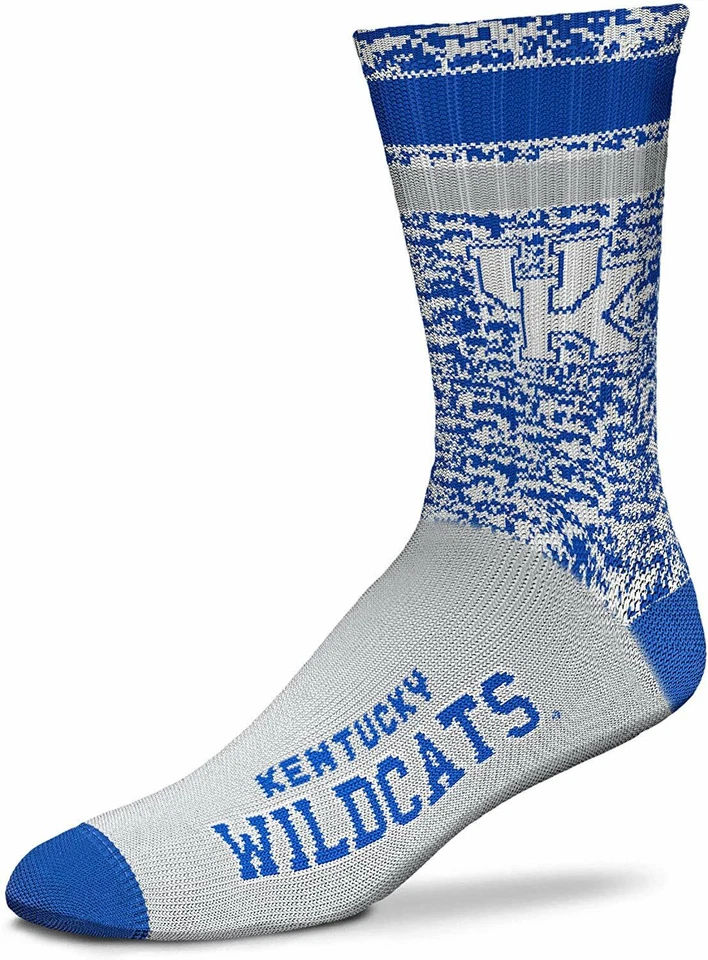 NEW Kentucky Wildcats NCAA Retro Deuce Large Crew Socks Team Colors Fits 10-13 - Image 1 of 1