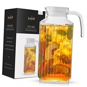 60oz Glass Pitcher with Lid (2 Lids) - Beverage Serveware and Storage 60 Oz - Picture 1 of 8