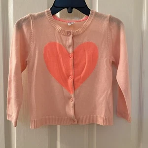 Carter's Heart Cardigan Sweater Girls Size 6 - Picture 1 of 10