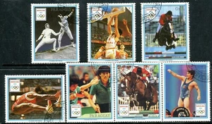 417c - Paraguay - Olympic Games - Barcelona 1992 - Horses - Used Set + Labels - Picture 1 of 2