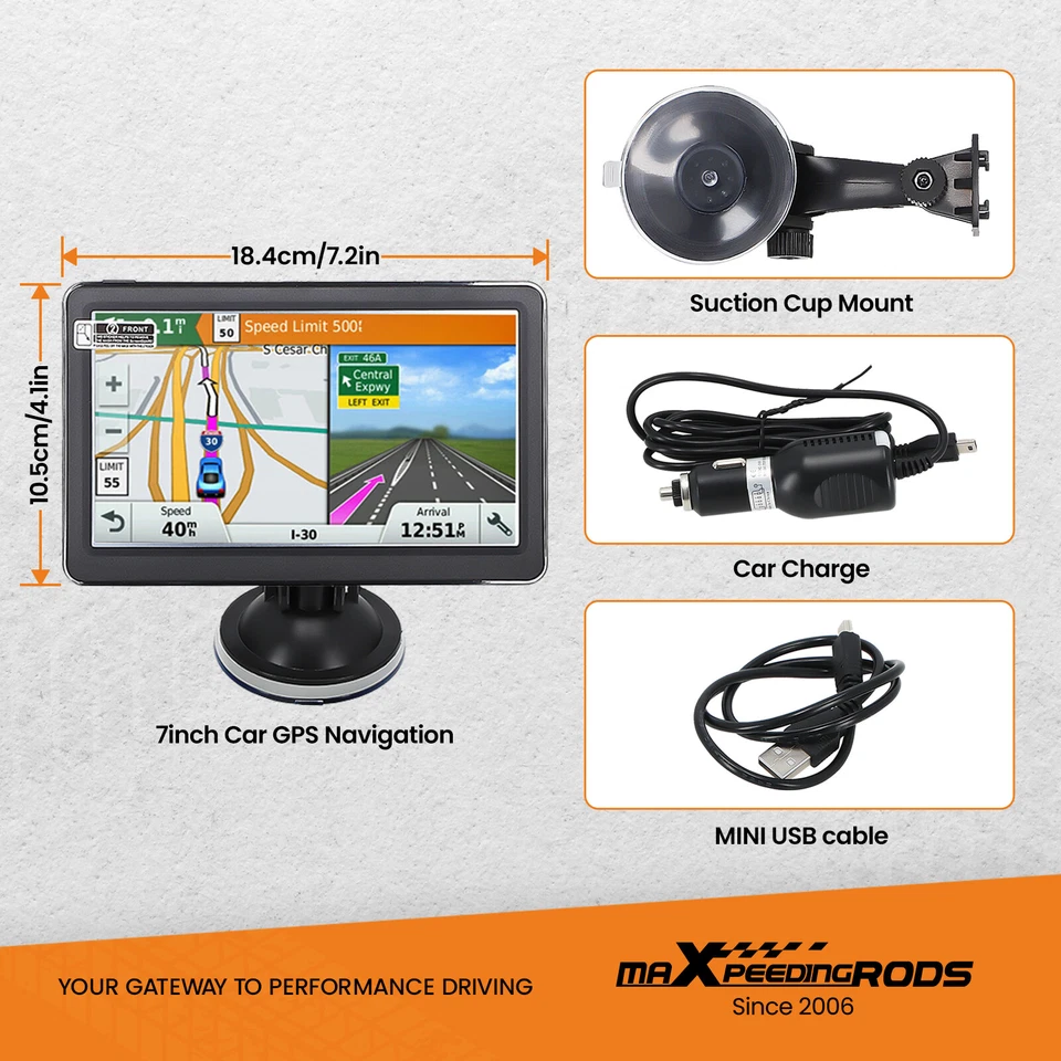 7 Inch Car Truck GPS Navigation System 2D/3D Free Maps Direct install For Van - Image 1 of 4