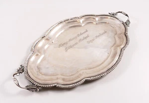 Tablett Silber Silbertablett RK 800 zur goldenen Hochzeit mit Namen 182gramm - Bild 1 von 6