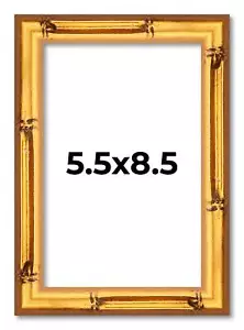 5.5x8.5 Frame Gold Bamboo Picture Frame Frame UV Acrylic Wood Certificate Frame - Picture 1 of 10