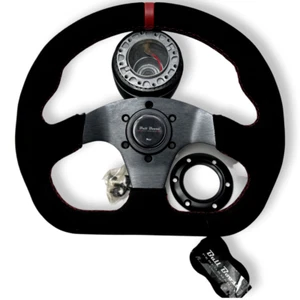 Suede Leather Steering Wheel + Hub Adapter Kit For Eclipse Lancer Galant Mirage - Picture 1 of 8