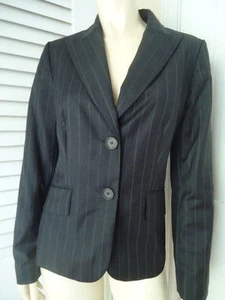 ANN TAYLOR Blazer Gr. 6 Wollmischung schwarz Nadelstreifen Knöpfe gefüttert NEU 218 EDEL! - Bild 1 von 5
