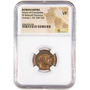 NGC (sehr schön) römische AE von Licinius I AD 308 -324 NGC antike zertifiziert sehr schön - Bild 1 von 3