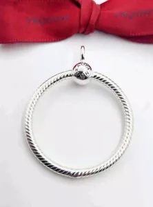 New Genuine Pandora Moments Silver Medium Size O Pendant Charm Holder #398256,,, - Picture 1 of 6