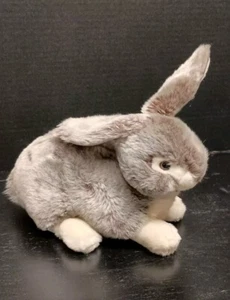 Realistischer lebensgroßer grau & cremefarbener Plüschhase Kaninchen Cottontail 10 Zoll - Bild 1 von 9