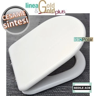 NUOVO SEDILE TAVOLETTA SINTESI CESAME ANIMA IN LEGNO ACB ERCOS GOLD VASO WC - Immagine 1 di 4