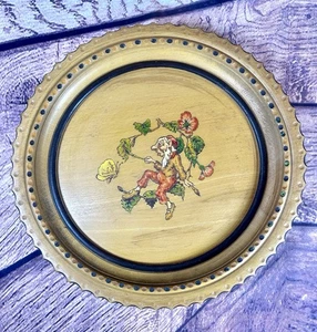 Antico vassoio decorativo in legno BENNO RUGER Heimkultur elfo intagliato a mano. - Foto 1 di 14
