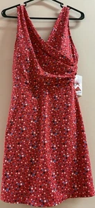 New LANDS' END Red Adjustable Strap Pull On Swim Dress Woman’s Sz 12 Swimsuit - Picture 1 of 8