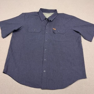 Camicia Orvis Uomo XXL Blu Performance Classica Manica Corta Elasticizzata Casual - Foto 1 di 6