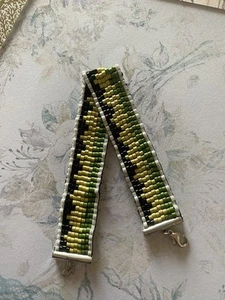 Bracelet Beaded Handmade Black/green Unisex - Picture 1 of 4
