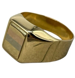 ANELLO DA UOMO ORO GIALLO 18K CARATI 750 NUOVO SQUADRATO Misura 17 e mezzo ITA - Foto 1 di 11